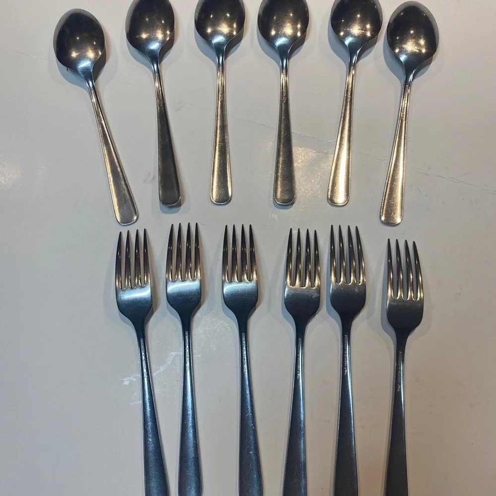 Vtg Oneida Flatware Forks Spoons Lot Of 12 Cutlery